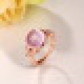 3.20 карат круглый огранка натуральный розовый кварц листья цветы стерлингового серебра 925 для женщин обручальные ювелирные изделия